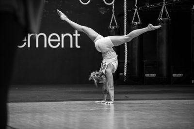 A teacher demonstrating a handstand skill
