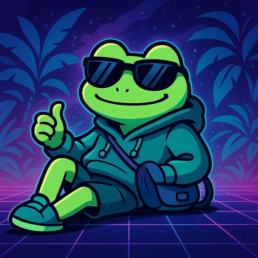 Chill frog reclining with shades