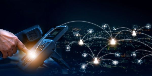 Illustration of connected voice and data systems