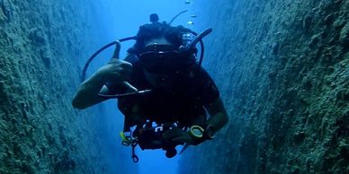 a scuba diver during advanced course in Koh Tao Thailand 