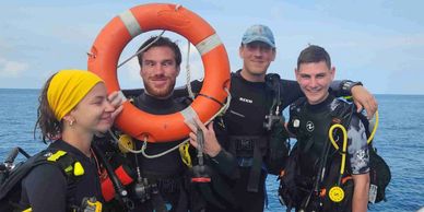 certification Picture of a rescue diver course in Koh Tao Thailand 
