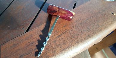 Handmade corkscrew with Australian figured Gidgee handle