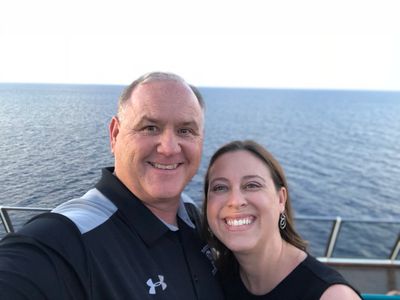 Coach Mayfield and his beautiful wife Tracy on a cruise off the coast of The Bahamas.
