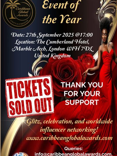 With deep gratitude, we announce that tickets for the Caribbean Global Awards 2025 are officially so