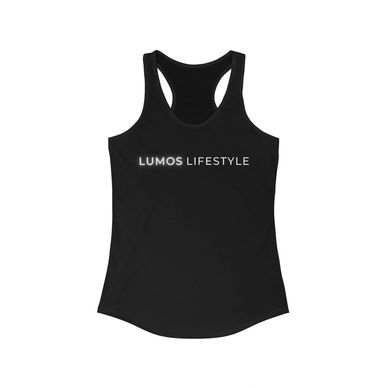lumos lifestyle black razor back tank top