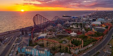 Blackpool Pleasure Beach from a skyline. 