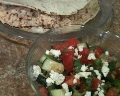 Wild Caught Salmon Fish Tacos and Organic Greek Salad for weight loss and wellness programs 