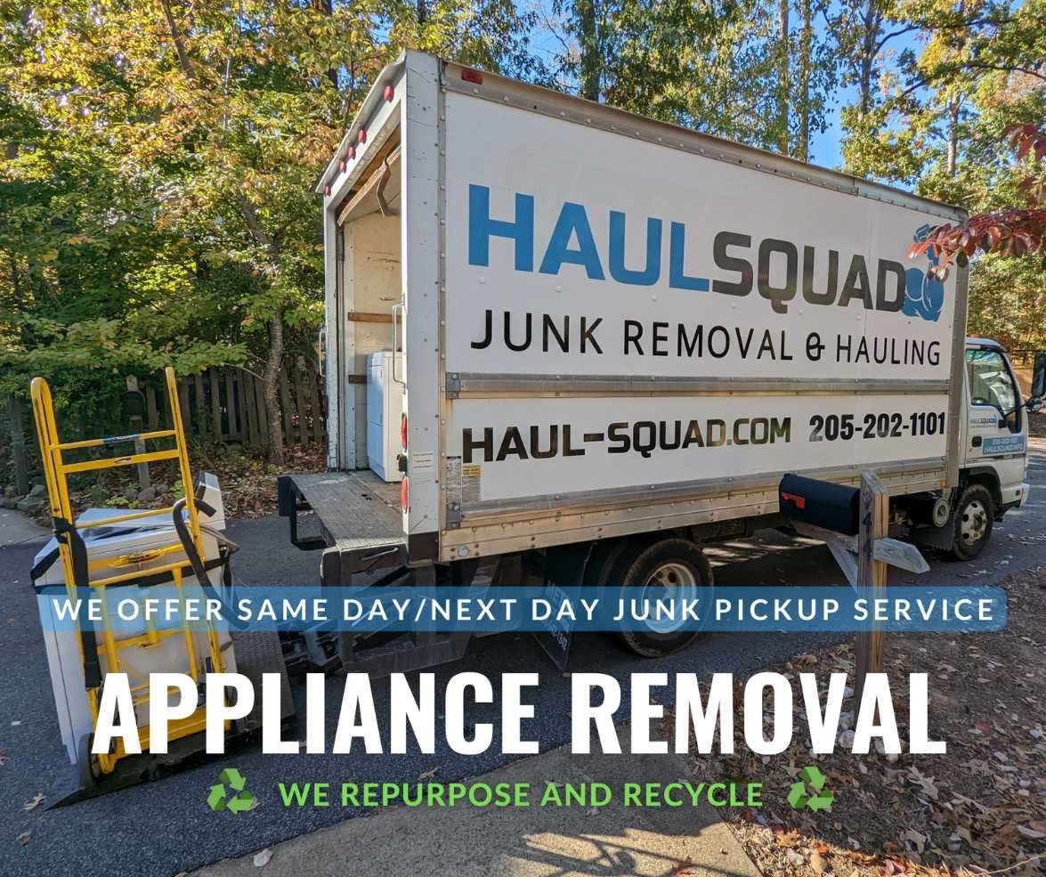 Haul Squad truck with dolly,ramp ready for appliance removal and recycling service in Birmingham, AL