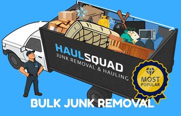 Haul Squad 15-yard junk removal truck filled with bulky items — junk removal service in Hoover, AL