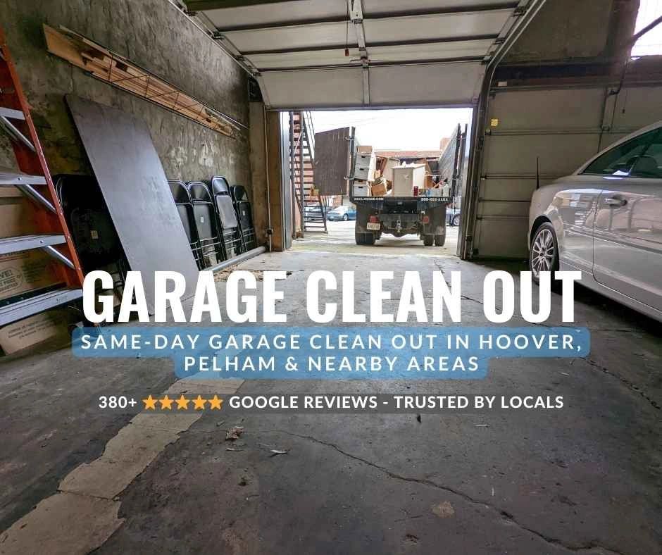 Haul Squad truck during garage junk removal in Hoover, AL