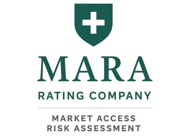 Logo of MARA Rating Company  depicting pricing and reimbursement potential in pharmaceuticals