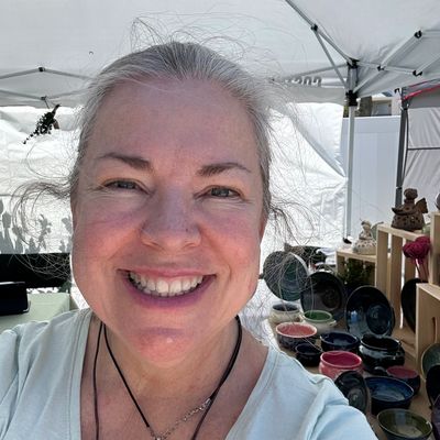 Roxyanne Young at her first Art Market at Down to Earth Studios, Flagler Beach, Florida, 4/13/2025.