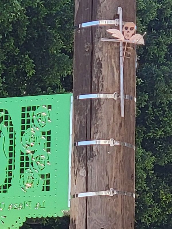 My Calavera Angel w/wings on Cross lag bolt and blending in with City of La Art. I’m telling all.lol