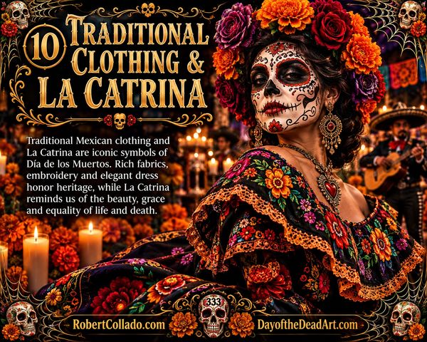 La Catrina and Dia de Los Muertos style clothing