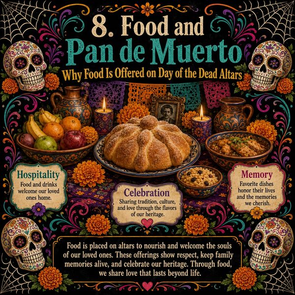 What is an ofrenda? Explore this Día de los Muertos altar guide featuring Pan de muerto & food