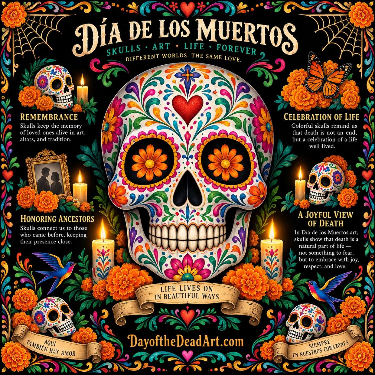 Dia de los muertos skulls