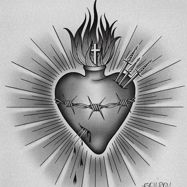 SACRED HEART ART BY BRANDON POVEDA (2020)