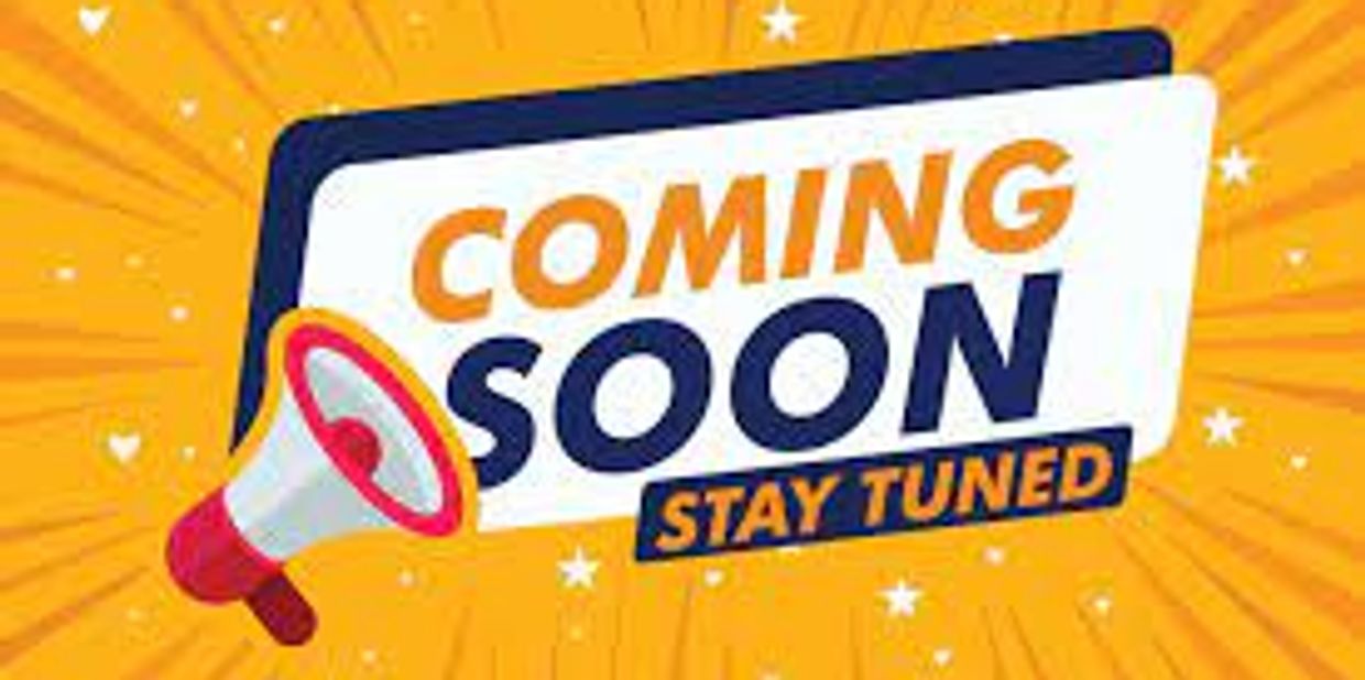 Bright announcement graphic saying 'Coming Soon, Stay Tuned' with a megaphone.