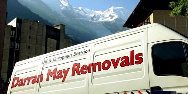 Van on location in Switzerland - Mount Blanc in the background