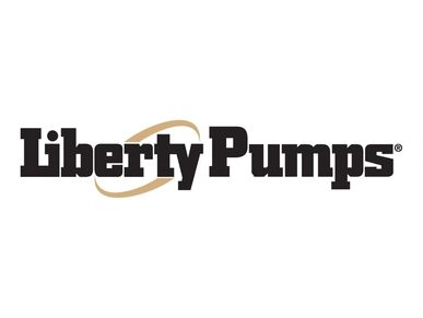 Liberty Pumps logo with a swoosh design.