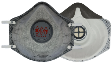 BLN BM AC Series FFP2 Mask with Valve — Activated carbon layer for dust, odor, and fume protection.