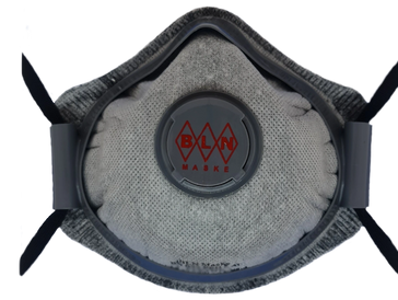 BM 022 PRO X AC FFP2 valved conical respirator with activated carbon for dust protection.