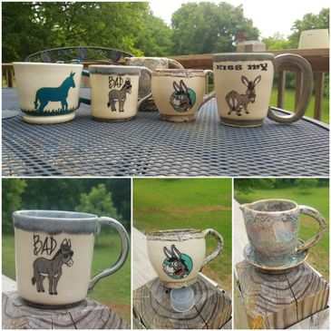 Custom Donkey Mugs, Bad ass mug, Kiss my mug, 