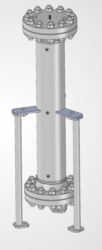 Image of clean ammonia pressure vessel. 3D Cad image.