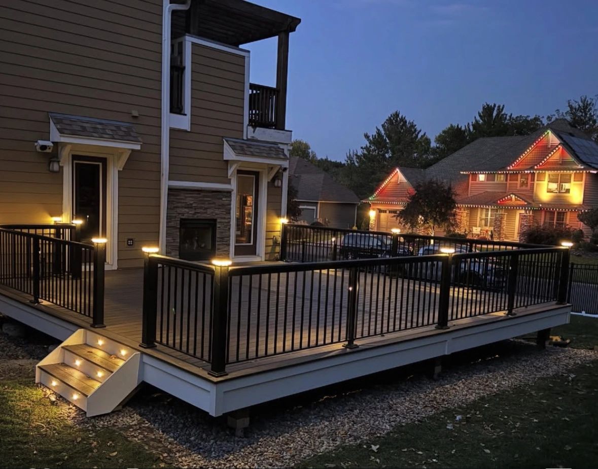 Chicago deck builder project featuring Deckorators composite decking and aluminum railings