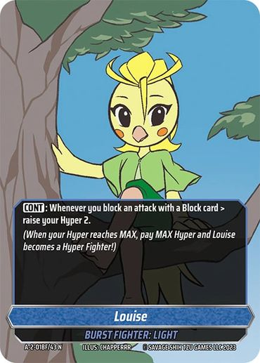 Burst Fighter Louise the Cockatiel Hyper Juken Card Game