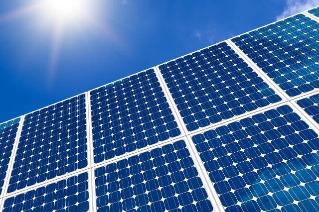 Solar panels on roof