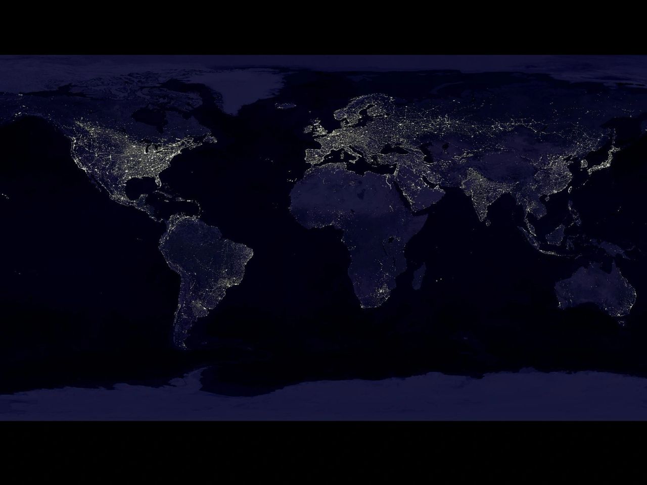 Earth at night - Credit: NASA