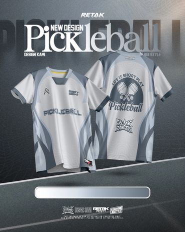New pickleball jersey design showcasing front and back views with bold graphics.