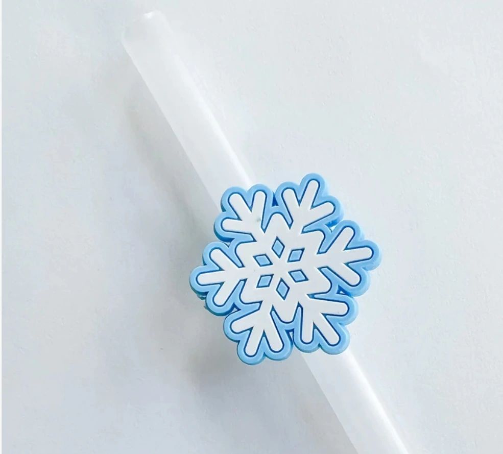 Blue Snowflake Straw Charm *Final Sale*