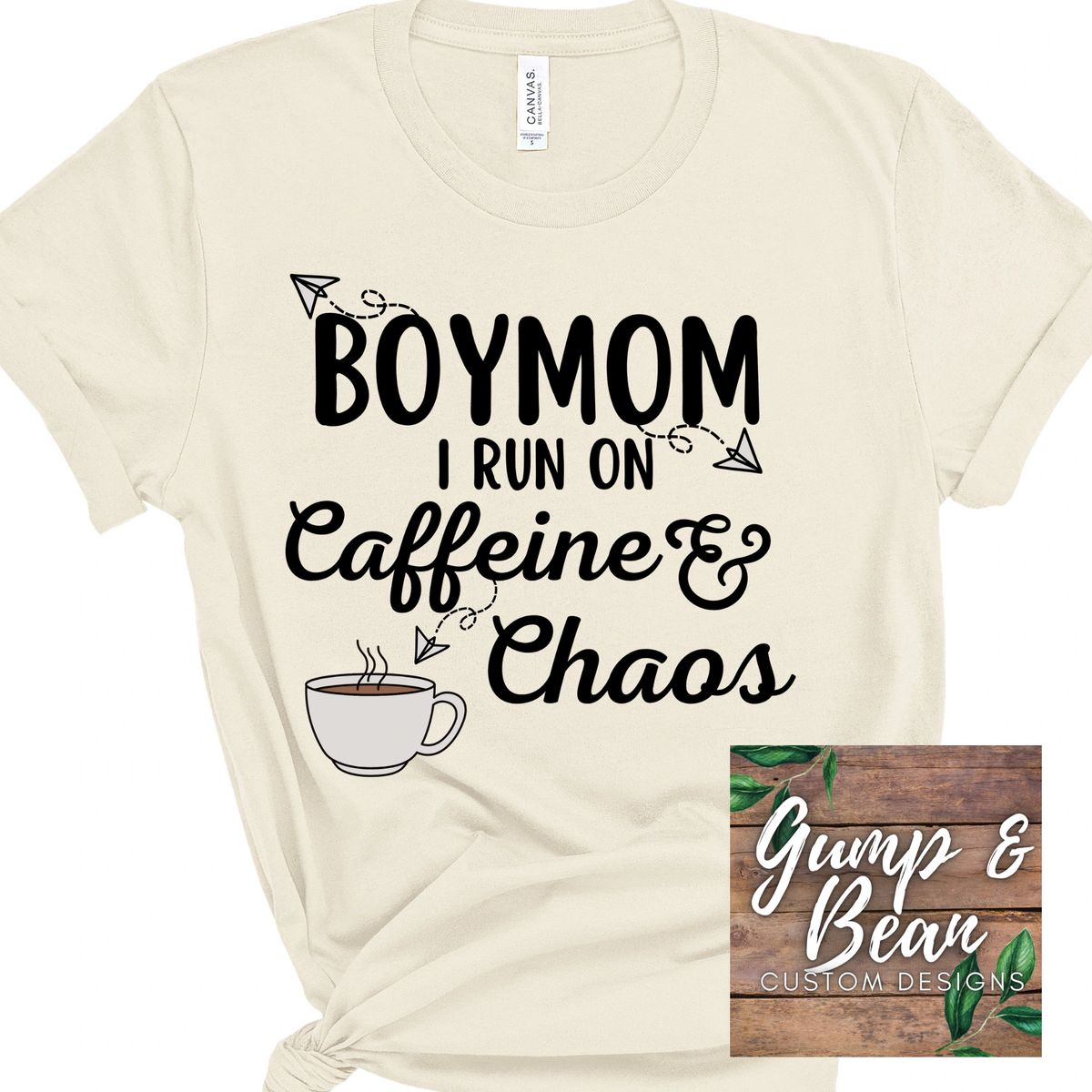 Shop Caffeine & Chaos Boy mom Tumblr - Black - Boymom Designs