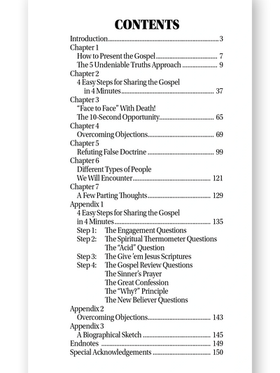 Give 'em Jesus Book Table of Contents
