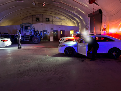 Training for law enforcement, training in vehicles with lights on, and taking a  man into custody