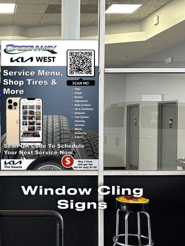 16" L x 12 W - Menu Window Cling