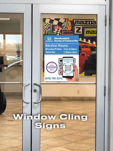 16" L x 12 W - Menu Window Cling