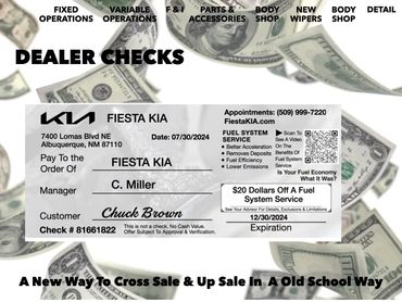 New Product -- Dealer Checks