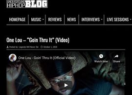 UndergoundHipHopBlog.com's blog post on One Lou and his music video for "Goin' Thru It."