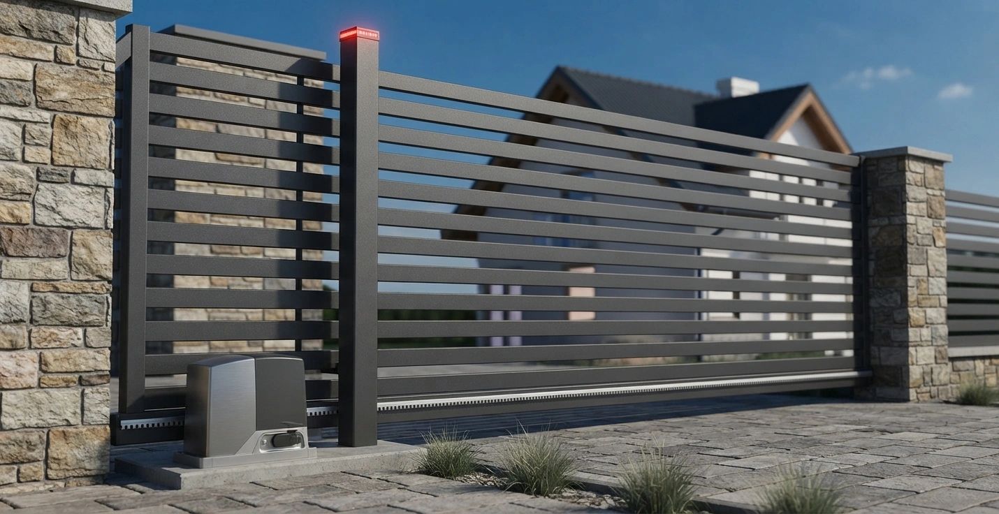 Residential fence gate installation with automations