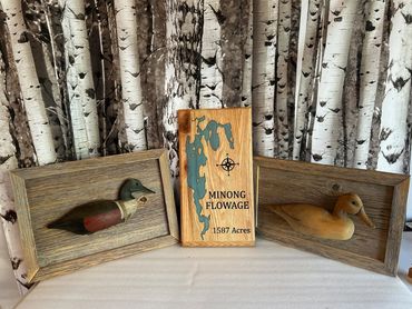 Ducks crafted on wood