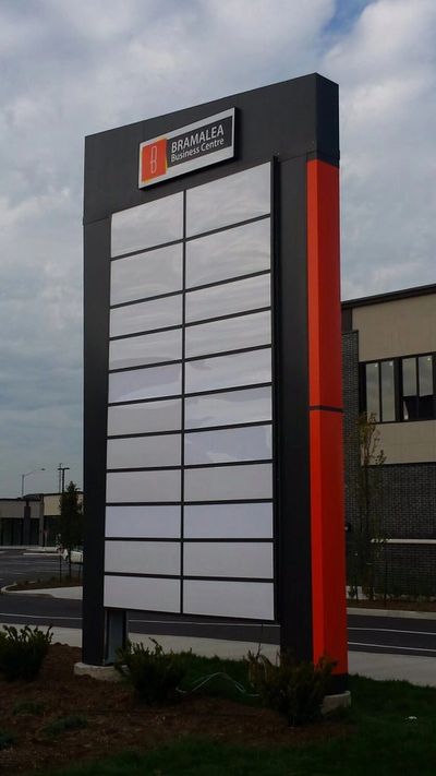 Outdoor architectural sign in Brampton