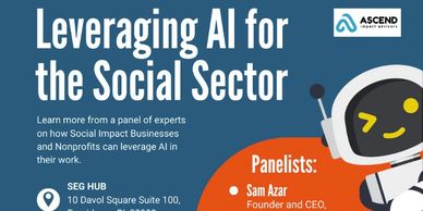 Leveraging AI for the Social Sector event announcement flyer. 