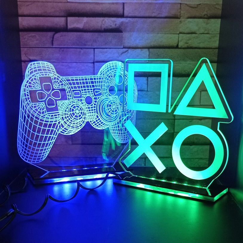 Lámpara regalo en acrílico con iluminación LED x-box y vídeo juegos Thematic Shop 