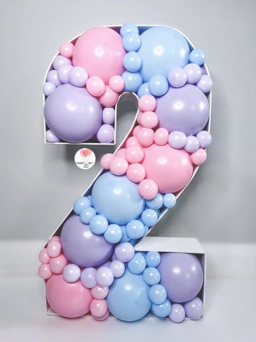 2.5ft balloon mosaic pastel colours 