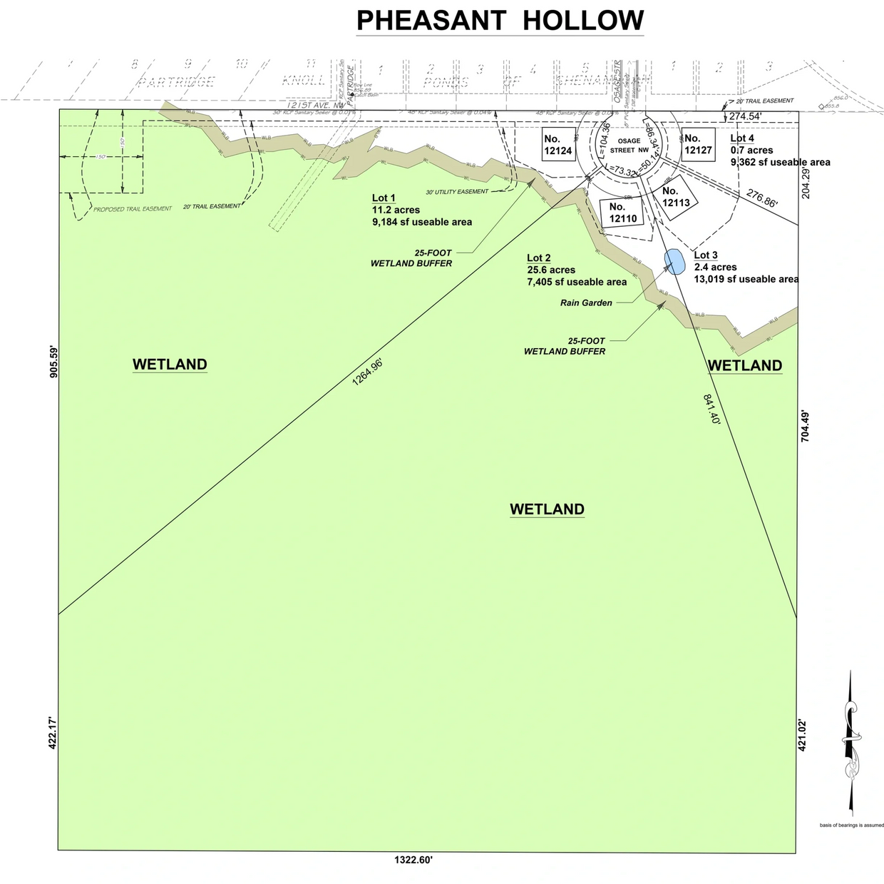 Pheasant Hollow Plat Map, New Single Family Home Neighborhood in Coon Rapids