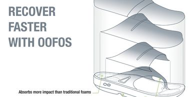 Oofos make both sandals and sneakers with specialized foam technology to reduce foot pressure. 
