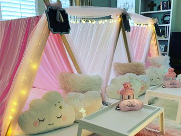 Camp Sweet Dreams Orlando slumber party tent rental theme sleepover teepee party Sweet Dreams 